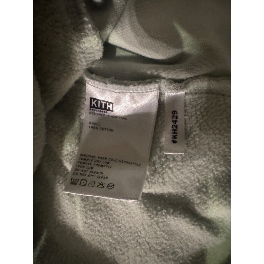 Kith Williams III Hoodie XL Mint Green KH2429 Embroidered Logo Pullover Mens - Picture 6 of 9
